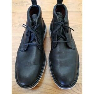 Mark Nason Mens Black Leather Ankle Boots Size 6.5 Lace Up EUC
